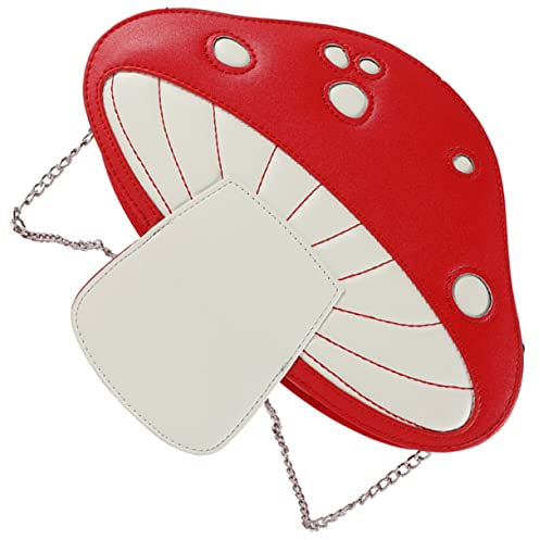 VALICLUD Kreative Pilzform Umhängetasche Für Damen Cartoon Handtasche Mit Kettenriemen Und Reißverschluss Als Schultasche Oder Freizeitbegleiter Für Smartphones Und Mehr