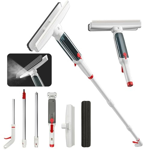 CATCHLUCK Window Squeegee Cleaner Professional Window Cleaning Kit 3 In 1 Telescopic Window Cleaner with Spray Function and Water Collector