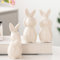 Osterdeko Hase Deko, 3 Stück Osterhasen Figuren Osterhase für Osterdeko Aus Keramik Porzellan Hase Kaninchen Dekofigur Frühlingsdeko Osterdeko Tisch für Wohnzimmer Büro Party (Weiß)