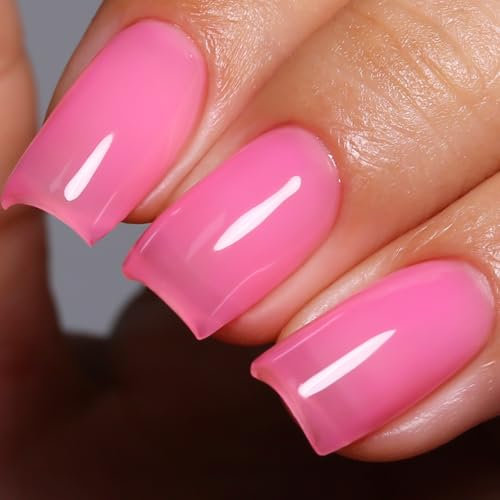 Ozzeal Vernis Semi Permanent rose, 15ML Transparent Rose Clair Gelée Gel Nail Polish Naturel French uv gel Printemps Eté Cristal Vernis À Ongles Gels Soak Off UV Led
