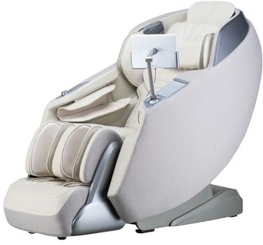 Home Deluxe Massagesessel Alvina mit Premium Webstoffpolsterung - Beige 157 x 76,7 x 116 cm | 4D Massagetechnologie, 24 Massageprogramme, Wärmefunktion