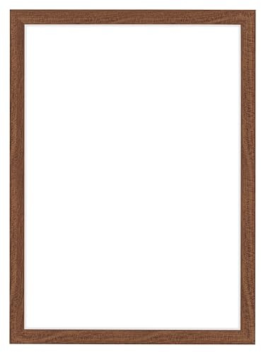 Dutch Frame Factory - Cadre photo 50x70 cm - Noyer - Cadre photo en verre MDF Anti Reflet Verre Acrylique - Cadre 50x70 cm - Colonia