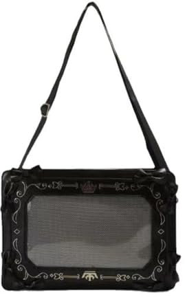 ZYHARUKO Harajuku Ita Bag Crossbody Schultertasche Handtasche Transparent Itabag Messenger Bag Fashion Satchel Handtasche Daypacks Geschenke, Schwarz , M2407