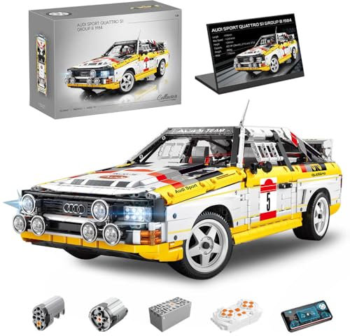 Technik Auto für Audi Sport Quattro Group B 1984 S1, YC-23043 KIemmbausteine, Maßstab 1: 8 Supercar Modell, 3880 Teile Technik S1 Auto Bausatz