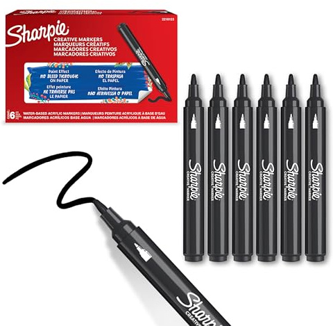 Sharpie Creative Marker, Water-Based Acrylic Marker, Bullet Tip, Black, 1 Count