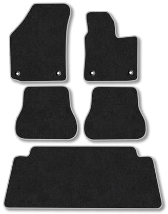 Fits VW Caddy Maxi (2015-2021) Carpet Van Mats | Grey Edge Trim Tailored Fit Floor Mats Full Coverage Protection Accessories Easy Clean Anti Slip Made in the UK