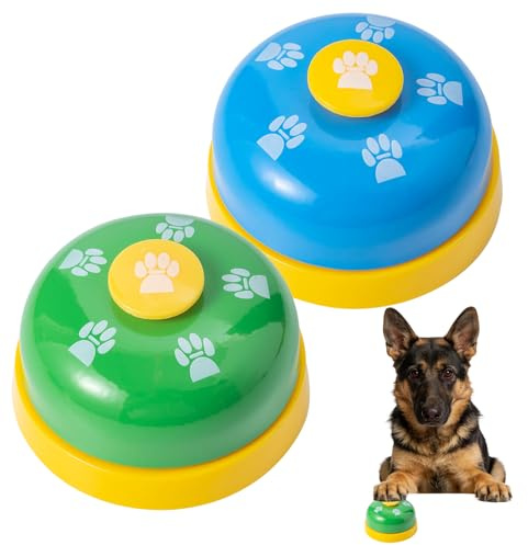 SLSON 2 PCS Pet Training Bells Doorbell Toilet Training Dog Bell for Door Potty Training Loud and Crisp Doorbell Puppy and Cat Communication Device (Light Blue and Green)