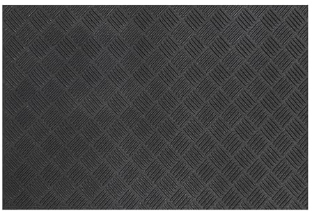 Nicoman Rubber Doormat, Non-Slip Deckplate Surface, Low-Profile, Heavy-Duty Water-Resistant, Indoor Outdoor Entrance Patios Garden Garages (Black, 150cm x 90cm)