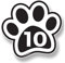Large Paw Print - Personalised [A4 Width - 20cm x 20cm] Wheelie Bin Sticker/Vinyl Labels with House Number (3 Pack, White)