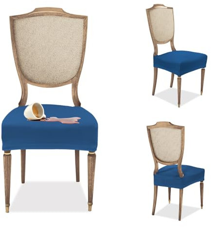 Banzaii – Coprisedia Antimacchia senza Schienale – Coprisedia solo Seduta per sedie da cucina, sala da pranzo, cerimonia, ristoranti – 6 Pezzi Azzurro Made in Italy
