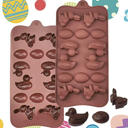 BUZIFU Moules en silicone pour œufs de Pâques Moule à gâteau anti-adhésif réutilisable Moules à pâtisserie Moules à gâteaux Moule à Pâques en Silicone pour Fête De Pâques DIY Gâteau Au Chocolat