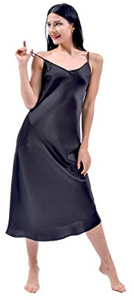 THXSILK Camicia da notte di seta 19 Momme Naturale di gelso Seta Notte Abito Da Notte Da Donna Lungo Seta