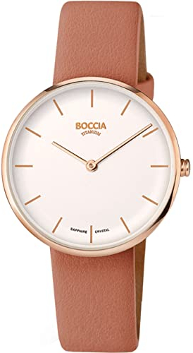 Boccia Damen Analog Quarz Uhr mit Apple-Skin Armband 3327-05
