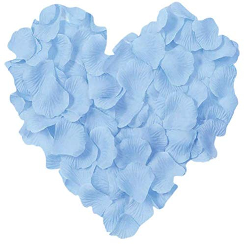 SHATCHI Lot de 100 pétales de rose en soie bleu/rouge/blanc/violet/rose pour fête des mères, mariage, anniversaire, décoration de table, baptême (100 pièces à 5000 pièces), 100 pièces