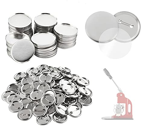 Dyna-Living 100 Stück Metall-Abzeichen-Knopfnadeln, 37 mm, DIY-Pin-Set, Metallknopf-Anstecknadel-Set für Bastelarbeiten, Souvenirs, Geschenke (glänzender Stil)