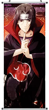CosplayStudio Großes Naruto Rollbild/Kakemono aus Stoff | Poster 100x40cm | Motiv: Itachi Uchiha