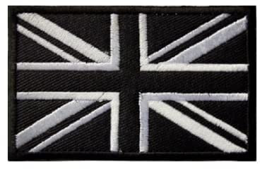Union Jack Black GB Flag Embroidered Patch British Emblem UK Great Britain Applique Fabric Badge for Bags Jackets Coats Trousers Hats