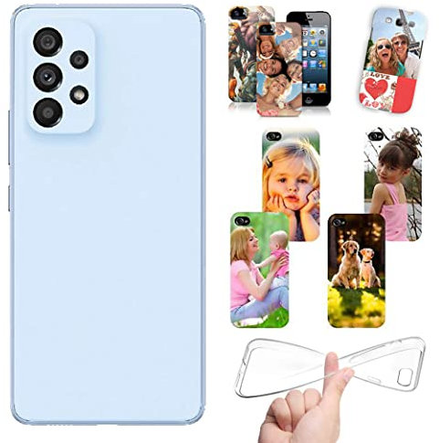 Stileitaliano Cover Personalizzata per Smartphone iPhone Samsung Xiaomi Huawei personalizzabile con Foto Testi Disegni e Grafiche Personalizzate (050 - Samsung A53 5G)