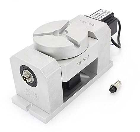CNCTOPBAOS CNC-Drehtisch-Indexkopf für 5. Achse, drehbar, 4. A- und C-Achse, Verbindungskopf, zwei wasserdichte Nema23-Motoren, kein Spiel, harmonisches Reduziergetriebe 50:1 für Gravierfräsmaschine