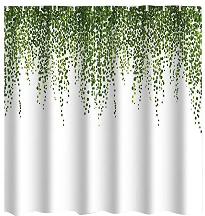 Wasserdichter Duschvorhang aus Stoff oder Polyester, weiches Tuch und Hotelqualität, maschinenwaschbar, weißer Duschvorhang für Badewanne, trockene Idee (A, Einheitsgröße)