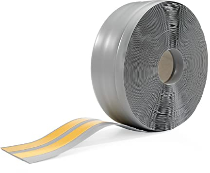Quest Weichsockelleiste Selbstklebend, Abschlussleiste Breit - 70 mm x 20 mm - Sockelleiste PVC, Flexible Knickleiste für Wand, Boden - Dekorativ, UV-Beständig - 25 Meter, Grau