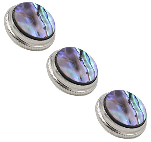Cheerock 3 Stück Trompetenventilkappen, silberne Trompetenventilknöpfe, Kupfer-Trompetenventilteile für die meisten Trompeten-Fingerknöpfe Ersatz und Reparatur (Abalone)