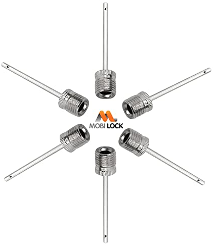 Mobi Lock 6 Pcs Ball Pump Inflation Needle - Stainless Steel Air Pump Needles - Ideal for Blowing Up Football, Basketball, Volleyball, and All Other Sports Balls
