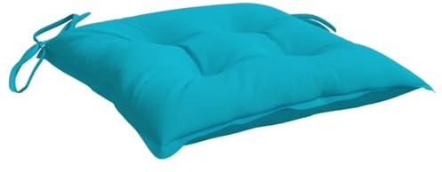 vidaXL Stuhlkissen 2 STK., Sitzkissen mit Bändern, Sitzauflage Outdoor Indoor, Stuhlauflagen Kissen für Gartenstuhl, Türkis 50x50cm Oxford-Gewebe