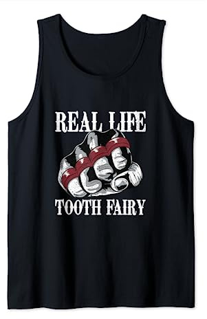 Funny Real Life Tooth Fairy Fist With Brass Knuckles Boxing Tank Top