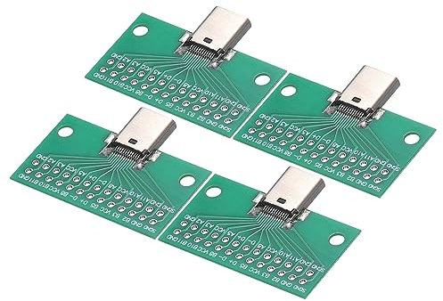 sourcing map 4Pcs Type-C Connector Female USB 3.1 26Pin Test PCB Board Adapter for Data Cable Adapters