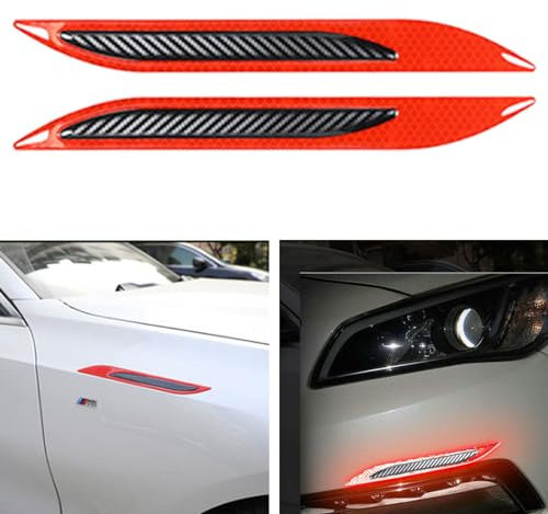 Adesivo riflettente di colore rosso adesivo protezione carrozzeria auto nastro di avvertimento adesivo di sicurezza laterale decorazione universale per auto SUV (rosso)