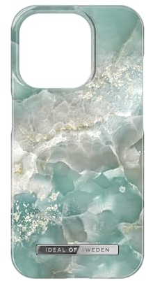 IDEAL OF SWEDEN Bedruckte Handyhülle, niedliches buntes Muster, schützende Abdeckung aus Hartplastik mit Mikrofaserfutter für das iPhone. Kompatibel mit iPhone 15 Pro (Azura Marble)