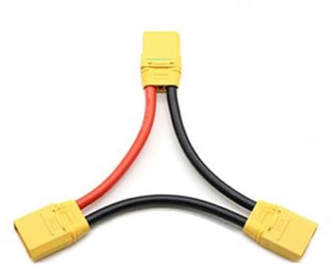 1 Stück T-Stecker XT60 XT90 Paralleler Batterieanschluss Stecker/Buchse Kabel Doppelverlängerung Y-Splitter 2/3-Wege-Silikondraht für RC-Batterie-XT90 1 Buchse 2 Stecker
