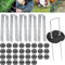 Frasheng Grapas Césped Artificial, 100 Grapas para Jardín y 30 Arandelas, 150x30x3mm, Acero Galvanizado, Grapas para Malla Antihierba, Cesped Artificial y Jardin