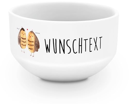 Mr. & Mrs. Panda Müslischale Eulen Liebe - Personalisierte Geschenke, Hochzeitsspruch, Schüsseln, Eule, Müslischüssel, Liebesspruch, Suppenschüssel, Spruch, Schüssel Personalisieren, Hochzeit