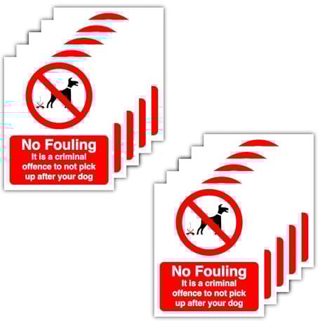 11CM X 9CM Pack of 10 Self Adhesive No fouling Vinyl Stickers, No fouling Sign