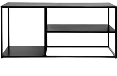 LOUNGITUDE Meuble TV FILAR en métal - 112x50 cm - Noir