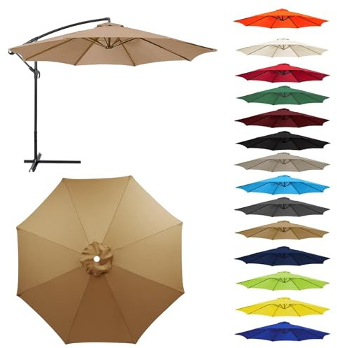 Toile Parasol Remplacement 2-3,0m 6/8 Baleines Déporté et Droit Anti UV | Polyester résistant • Protection solaire • Installation facile • Design durable • Jardin et terrasse