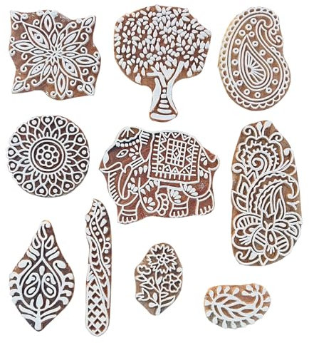 Royal kraft Sortiert Hölzern Block Drucken Stempel (Set von 10) Bulk01_10C