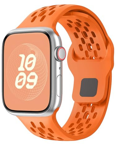 Sport Strap for Apple Watch Straps 44mm 45mm 46mm 40mm 41mm Ultra 49mm 38mm 42mm for Men Women,Soft Silicone Breathable Replacement Band for Apple Watch Ultra 2 Series 10 9 8 7 6 5 4 3 SE,iWatch Strap