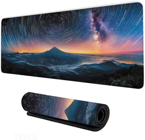 Mauspad Lila Schreibtischunterlage, Mouse Pad Wirbelwind Gaming Mauspad, Mauspad XXL 1200x600x3mm, Rutschfeste Gummibasis Desk Mat, Genähte Kanten Mauspad, Groß Erweiterter Schreibtisch Schutz WS-402