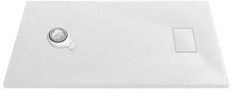 Thermopanel SMC White Shower Trays Base Slate Stone Effect Textured Non Slip with Waste and Solid Cover - 1700 x 700mm