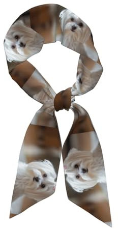 YXDVPALNE Schöner Malteser Hund bedruckt Halstücher, Kopftuch, Halstuch, Stirnband, Damenmode-Schal