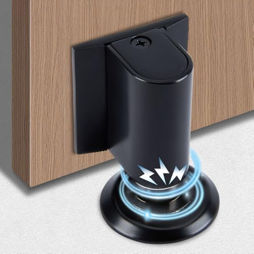 2025 New Magnetic Door Stop Door Stopper, Door Wedge Mechanical Silent Floor Door Stops Indoors, Adjustable No Drilling Mechanical Floor Doorstop Magnetic Door Catchfor Home Office, Patio (Black)