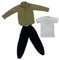 kowaku 3-teiliges 1/6 Action-Figuren-Kleidungsset, Puppenkleidung, Cosplay-Kleidung, Modelldekoration, kompletter Anzug für 12-Zoll-Figurenkörper, Beige