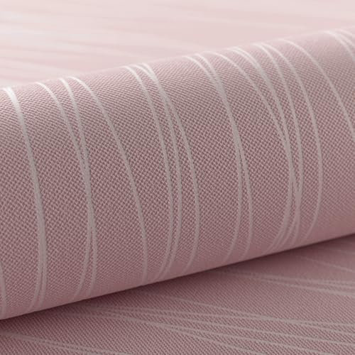 Anttyscar Pink Wallpaper Pink Striped Wallpaper for Bedroom Modern Plain Thick Textured Embossed Wallpapers Free No Match Pattern for Adult Teenager Kid Living Room Hallway Lounge