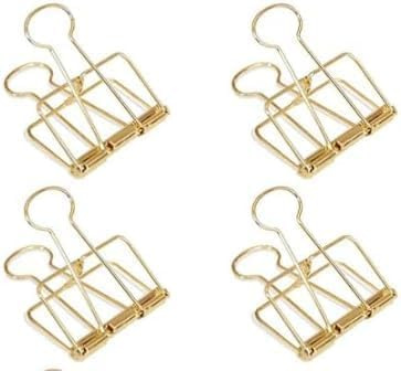 4Pcs Golden Hollow Out Long Tail Wire Binder Clips Paper Binder Clip Large Binder and Paper Clips Small in Size and Light in Weight,Clamps and Rings,Office Products,Tape,Adhesives and Fasteners,51mm