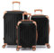 LEADZM Set de 3 Valises de Voyage, Valise Grande Taille, Valise Cabine, Set de Bagage pour Voyage, ABS avec Coins Renforcés, roulettes Pivotantes 360°, Design Bicolore contrasté - Noir