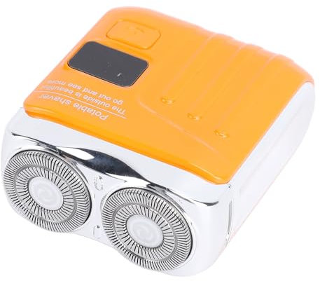 Nikou Mini Rotary Bart Trimmer mit Leistungsanzeige Waschbarer Magnetischer USB -USB Wiederaufladbarer Kompakter Elektrischer Schnurrbart für Reiseorange