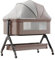 Doraystar Beistellbett Baby mit Rollen, Faltbar Co-Sleeping Babybett, Convertible Stubenwagen Baby Kleinkind Wiege mit Musik, Fernbedienung und 5-schwankende Zahnräder (X3 Khaki)